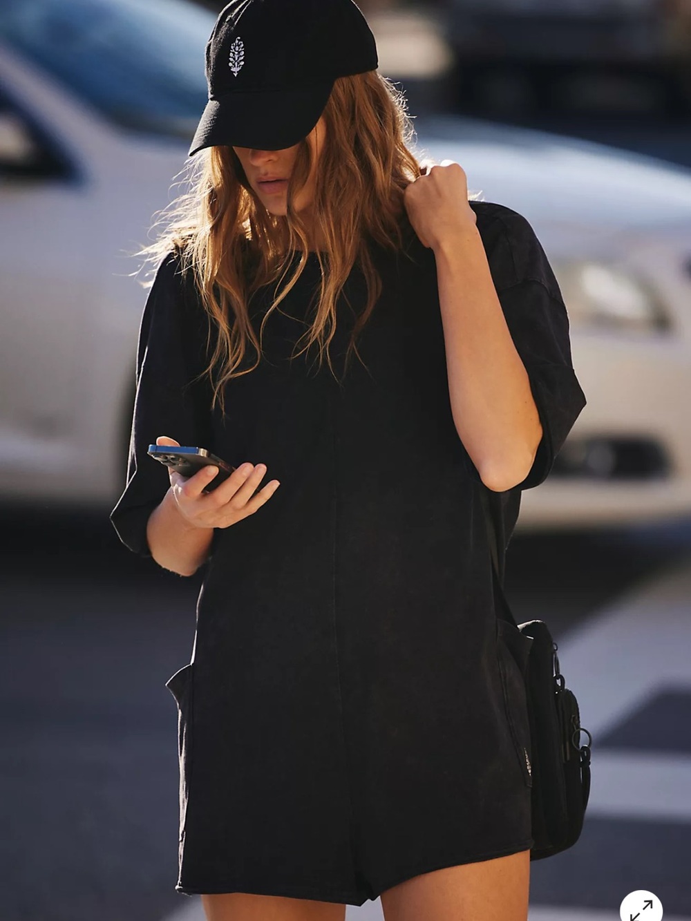 Free People Movement Washed Black Romper